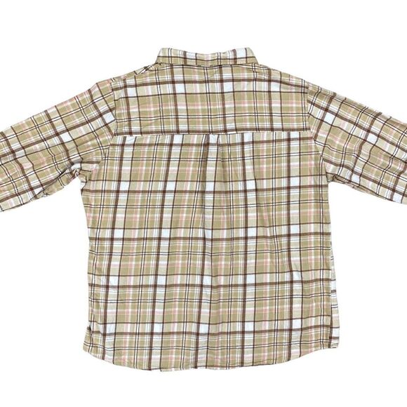 Cotton On Shirt Womens Large Tan Plaid Flannel Button Up Casual Outdoor Ladies - Picture 12 of 16